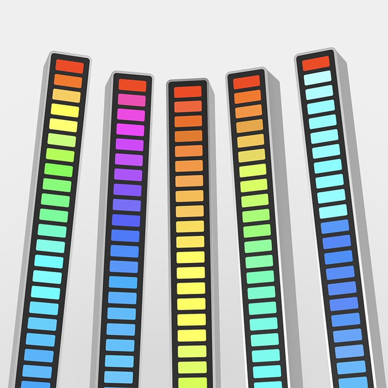 RGB Double LED Music, Voice Sync Rhythm Light Bar, Atmosphere Light for Car, Gaming Room Decoration - Silver RGB Double LED Music, Voice Sync Rhythm Light Bar, Atmosphere Light for Car, Gaming Room Decoration - Silver